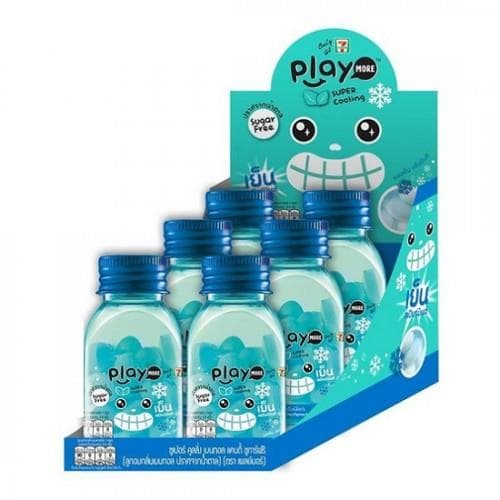 Lốc 6 Hũ Kẹo Playmore Bạc Hà Siêu The Mát 22g Thái Lan [Có Logo 7-Eleven]