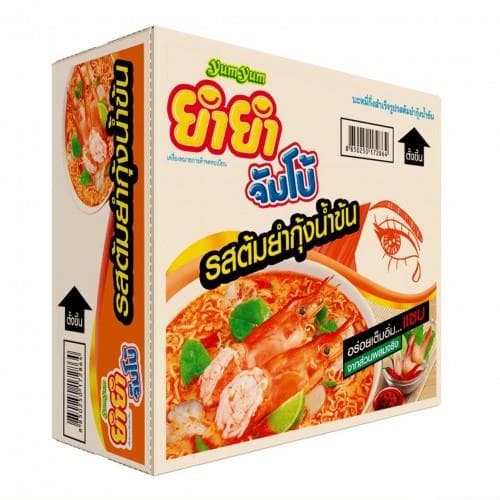 Thùng 30 Gói Mì Tôm Chua Cay Lẩu Thái Yum Yum Tom Yum Thái Lan [Cam]