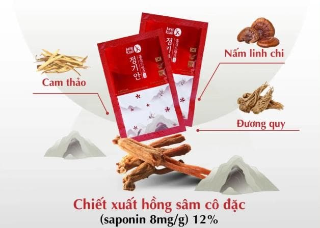 Nước uống hồng sâm Jung Kian Premium 6 – 10 gói x 50ml