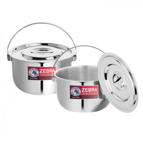 Bộ 2 Cái Nồi Inox Có Quai Xách Zebra 20cm, 22cm Thái Lan