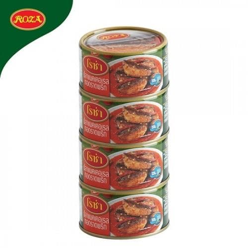 Lốc 4 Hộp Cá Thu Chiên Sốt Chua Cay Roza Fried Makerel With Chilli 140g Thái Lan