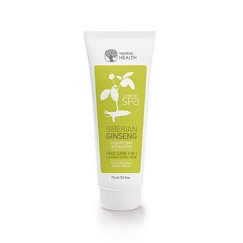 Chăm sóc da 3 trong 1 giúp Làm sạch + Tẩy tế bào chết + Mặt nạ Siberian Spa Collection Siberian Ginseng Face care 3 in 1 Cleanser + Scrub + Mask