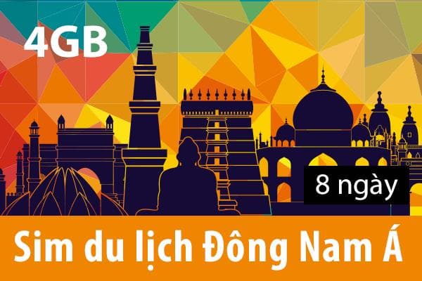 Sim du lịch Đông Nam Á - 8 ngày - 3GB - 4G – SA05
